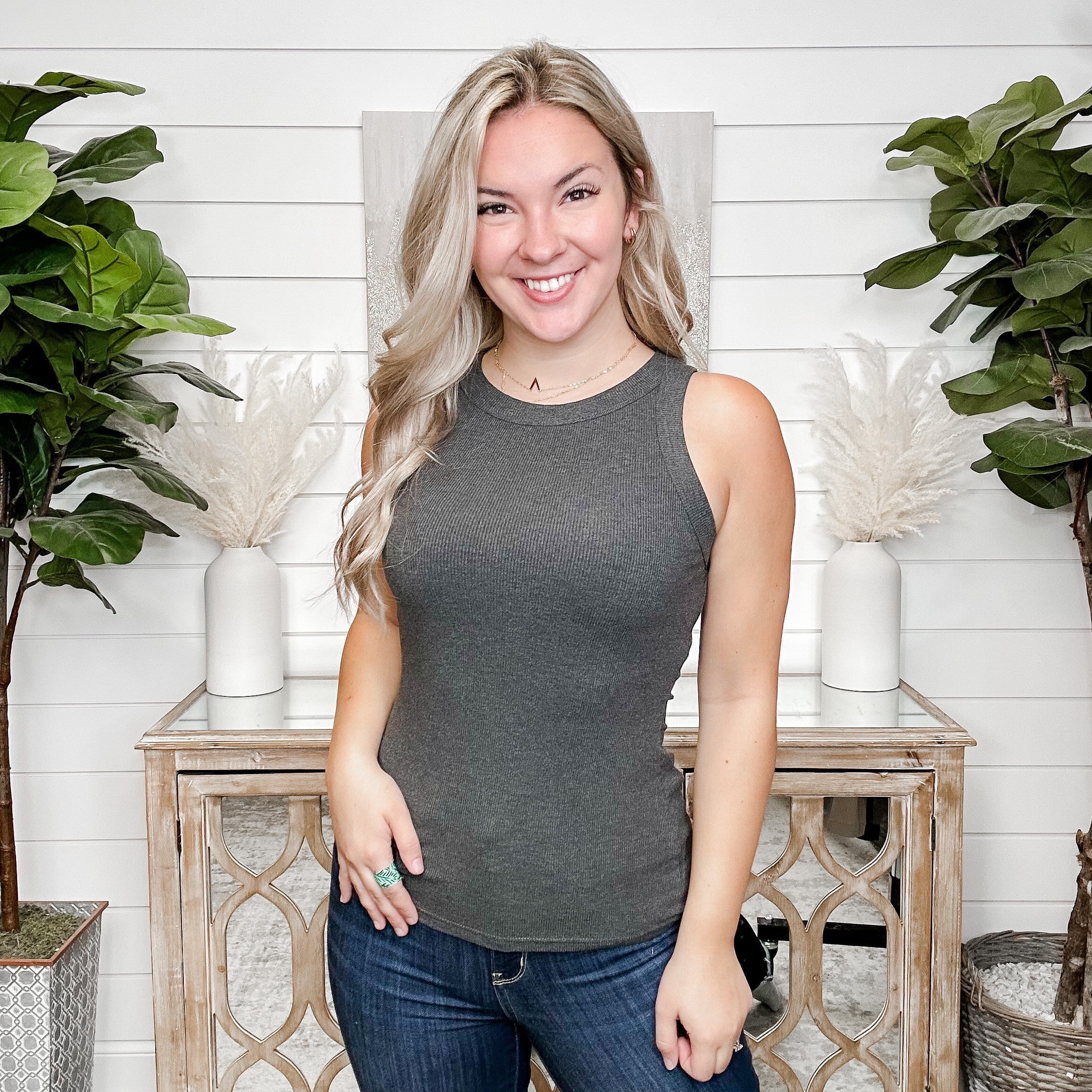 Basic Between Us Rayon Blend Ribbed Avery Mae Tank Top - 8 colors! - Image 4